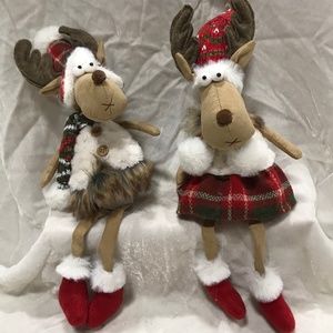 Mr & Mrs  Moose Doll Plush S/2 New